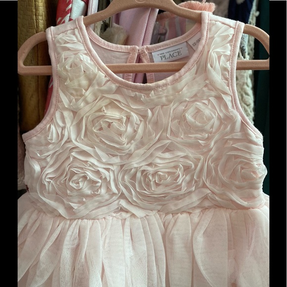 The Children's Place Pink Rose Ruffled Tool Easter Dress 12-18m - Picture 3 of 6